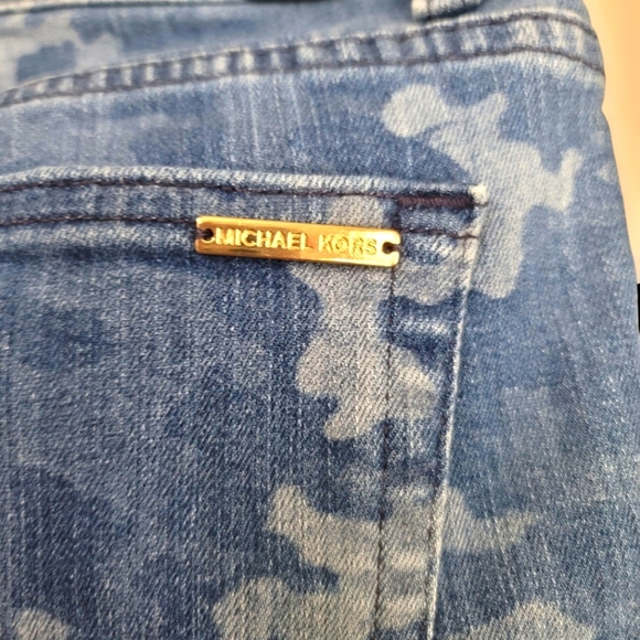 Michael Kors Izzy Printed Skinny Hip Jeans Indigo blue Low Rise Size 0 - Picture 7 of 7